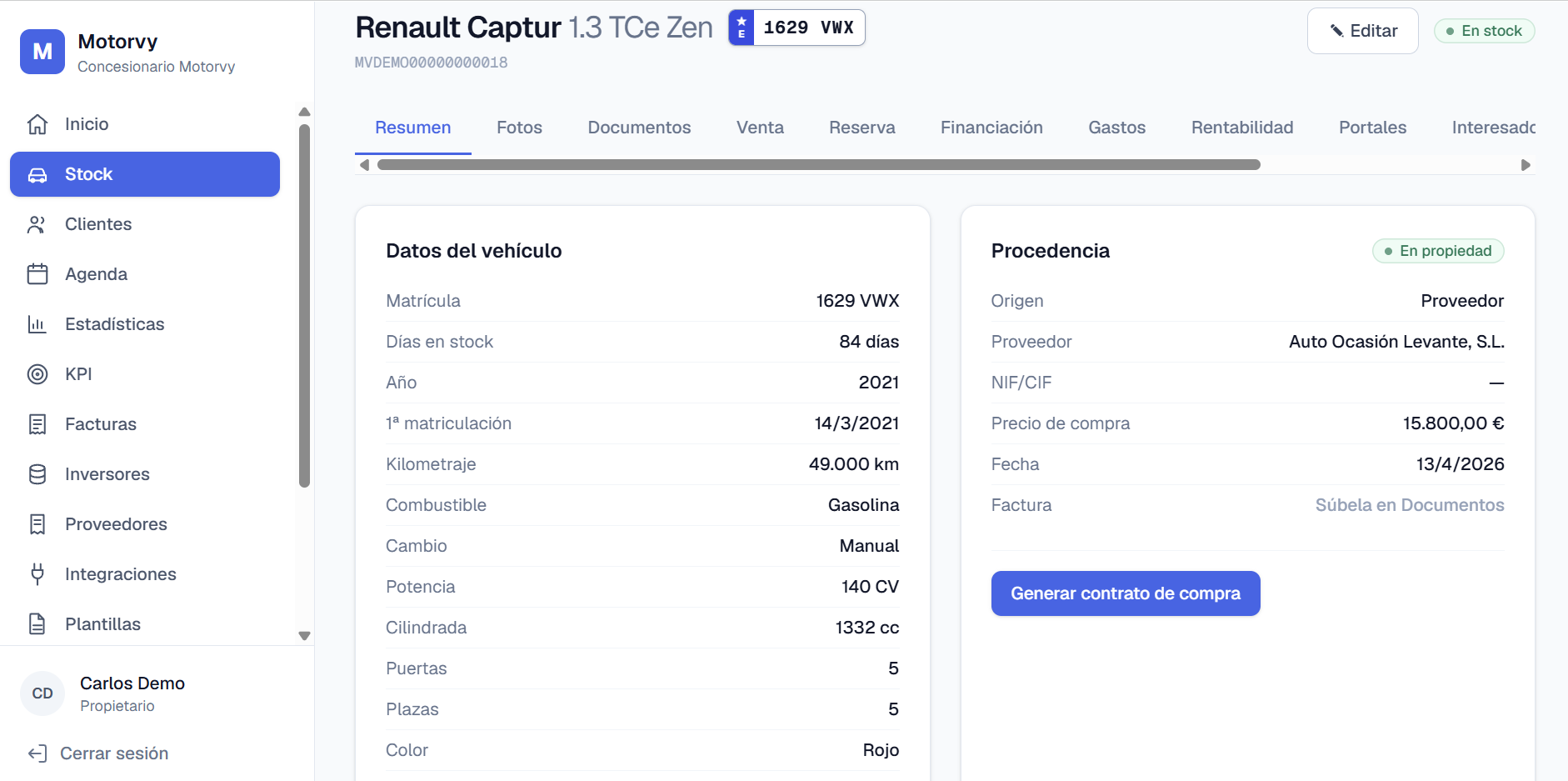 Motorvy en acción